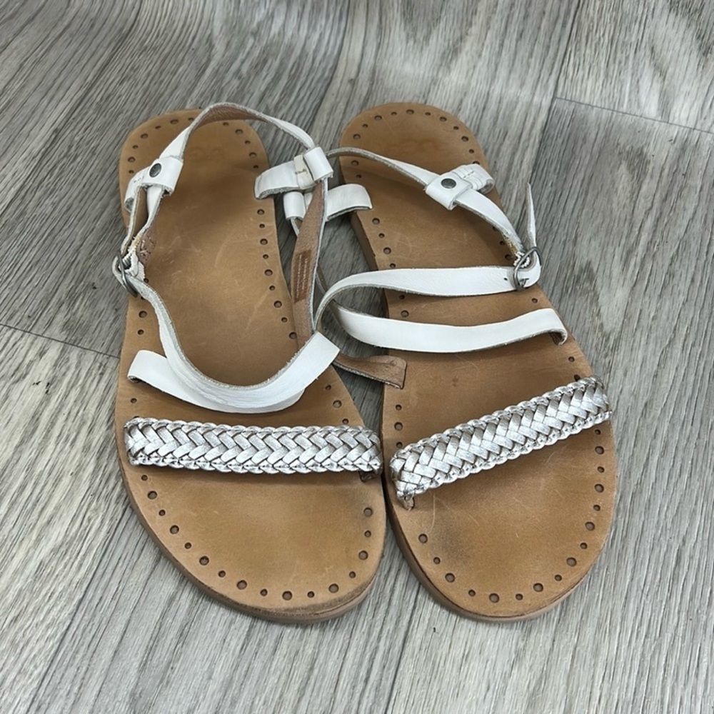 UGG White and Tan Sandals